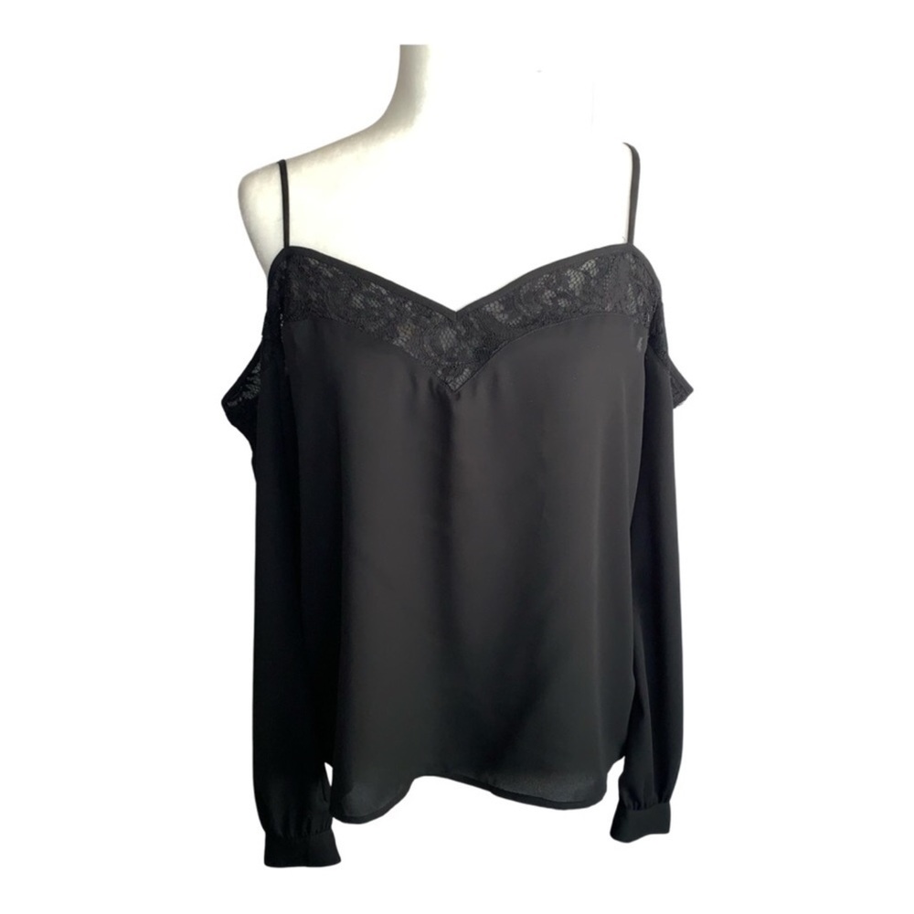 NEW! Express Lace Trim Cold Shoulder Top- XS